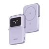 Power Bank Inalambrico | 5000mAh | 7.5W | Con Emojis de Estado | Carga Rápida USB-C Bidireccional | Pantalla TFT Inteligente | 13 niveles de Proteccion | Con Holder | Color Purple.