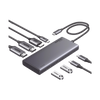 HUB USB-C (Docking Revodok 308) 8 en 1 | 2 Puertos HDMI 4K@60Hz | 1 Puerto DisplayPort 4K@60Hz 2 USB-A 10Gbps) | 2 USB-C (10Gbps) | USB-C PD Carga 100W | Chip de Ultima Generacion | Carcasa de Aluminio.