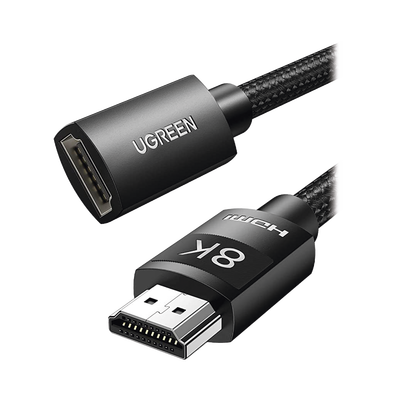 Cable de extensión HDMI 8K | 1 Metro | Macho a Hembra | HDMI 2.1 | 8K@60Hz | Núcleo de Cobre Puro 28AWG | Soporta la Conexión de hasta 3 Metros de largo en HDMI 2.1