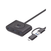 HUB USB-A y C 3.0 4 en 1 | Con Conector USB-C y USB-A | 4 Puertos USB-A 3.0 (5Gbps) | Cable de 25cm | Indicador Led | Ideal para Transferencia de Datos | Entrada Micro USB para alimentar equipos de mayor consumo.