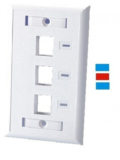 TVC F12UC3PWH - Placa frontal / 3 Ventanas / Color blanco / Etiquetas / Iconos de color