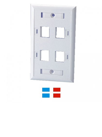 TVC F12UC4PWH - Placa frontal / 4 Ventanas / Color blanco / Etiquetas / Iconos de color