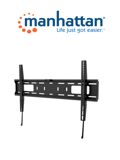 MANHATTAN 461986 - Soporte para monitor con montaje en pared / Pantallas de 37 a 70 / Soporta hasta 50 Kg / Diseño ultra delgado / Color Negro / VESA / Instalación Fija Sobre Pedido