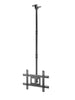 MANHATTAN - 462051 - Soporte techo TV con movimiento y ajuste altura / Soporta televisor de 37 a 80 hasta 50 kg 110 lbs., techos inclinados y planos, +/-30° de giro, +5 a -25° de inclinación, 707 a 1577 mm 28 a 62 pulg. extensión telescópica, negro