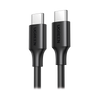 Cable USB-C a USB-C | 1 Metro | Carga Rápida de hasta 60W | Transferencia de datos de 480 Mbps | PD3.0 | QC 4.0/3.0/2.0 | FPC | AFC | Duradero y Flexible| Caja ABS | Cubierta de TPE | Color Negro.