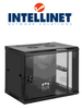 INTELLINET 711814 - Gabinete mural 19 / 9UR / Color negro / para aplicaciones de montaje en rack de 19 / Carga estática máxima de 60KG / Puerta de cristal templado / 500 h x 600 w x 450 d mm