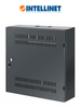 INTELLINET 713689 - Gabinete mural 19 de tamaño reducido / Caja delgada que ahorra espacio con sólo 17.0 cm de profundidad, 4U de rieles horizontales y 2U de rieles verticales / Negro MCI2