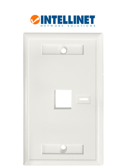 INTELLINET 772389 - Faceplate de 1 puerto, color blanco, PVC, 70 x 114 mm