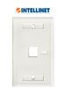 INTELLINET 772389 - Faceplate de 1 puerto, color blanco, PVC, 70 x 114 mm