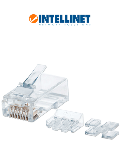 INTELLINET 790550 - Plug RJ45 Cat6A, sólido UTP, bote de 80 piezas, oro 50 micras PRO, para cable sólido sobre pedido