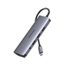 HUB USB-C (Docking Station) 10 en 1 | 3 USB-A 3.0 | USB-C PD Carga 100W | HDMI 4K@30Hz | RJ45 (Gigabit Ethernet) | VGA | Lector Tarjeta SD + Micro SD (TF) Uso Simultaneo | Jack Audio 3.5mm | Carcasa de Aluminio.