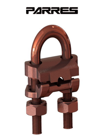 PARRES ABE ABRAZADERA PARA UNION EQUIPOTENCIAL / Abrazadera de bronce para conectar las admitancias masas metálicas al sistema de puesta a tierra, tuberías hasta 3/4 y cables de 2/0 a 4/0 AWG.BFLASHBFPRR
