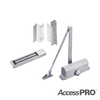 Kit para control de acceso incluye Chapa magnética de 600Lbs / Montajes L y Z / Cierra puerta para 45-65Kg.