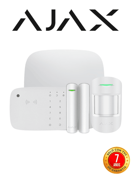 AJAX KIT HUB 4G KEYPADCOMBI - Panel de alarma Hub 4G conexión ETHERNET- 4G APP “AJAX PRO” iOS y Android , 1 sensor de movimiento, 1 detector puerta o ventana, 1 Teclado táctil inalámbrico con sirena incluida y lector DESFire. AJAXBDAYS