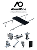 1V4 arreglo de 4 Paneles - Kit de montaje para 4 módulos solares con inclinación de 15º a 30º en vertical / dimensiones 2382 X 1134 mm / Para 4 paneles no incluidos