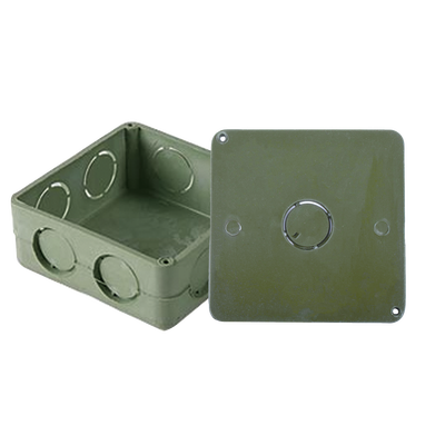 Caja Cuadrada y Tapa de 1 para instalaciones con tubería PVC Conduit pesado.