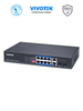 VIVOTEK AW-FGT-100P-110 - Switch PoE no administrable, 8 puertos PoE FE, 2 puertos GbE/SFP Combo, 110W Totales, 30W por puerto, Modo Extendido hasta 250m, Proteccion 6KV