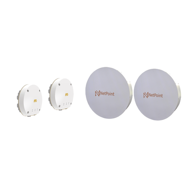 Kit de 2 radios B11 con 2 antenas NP11, En frecuencia de 11 GHz, incluye inyector POE, cable de alimentación distancia de hasta el momento 80 km, sin interferencia e inmune al ruido.