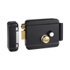 Cerradura Eléctrica con Botón de Salida / Incluye Llave / Exterior / Izquierda / Color Negro