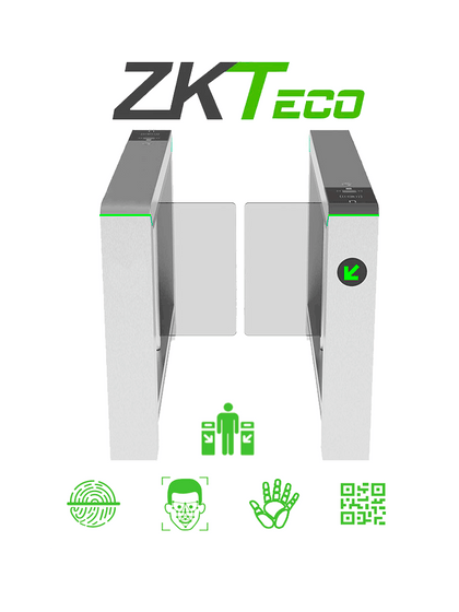 ZKTECO MARSB1000 - Barrera Peatonal Tipo Swing Bidirecc. / 2 Chasis Acero SUS304/ / Motor Brushless / 110V / 25 x Min / Carril 65 cm / Exterior Protegido / 5 millones de Ciclos / No cuenta con Lectores y Panel