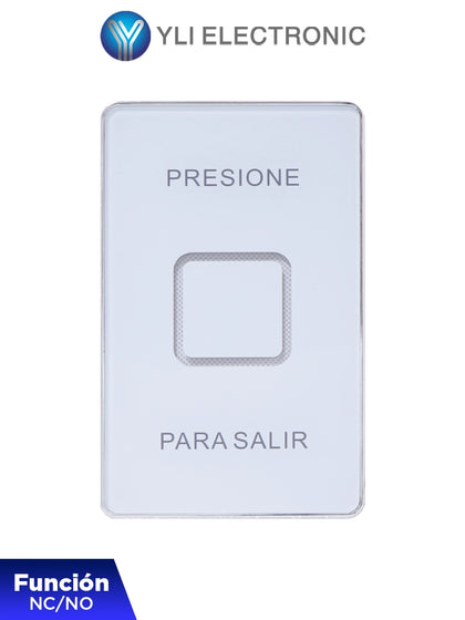 YLI TSK830NCLED - Botón de Salida Táctil, Luz LED, Cristal Templado, Acabado Elegante, 12 VCC, Función NC/NO, Sin Caja de Instalación Requerida HD5