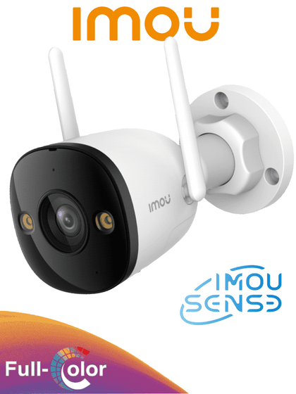 IMOU IPC-S3EN-5M0WE Bullet 3 5MP - Cámara IP Bullet WiFi de 5MP, Full Color, con IMOU Sense, visión nocturna inteligente, audio bidireccional, disuasión activa, 108° de visión, IR 30m, H.265, IP67 y ranura MicroSD MCI2