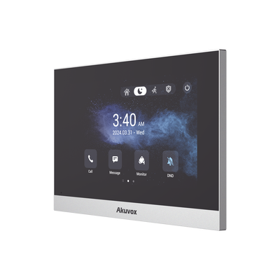 Monitor ANDROID / Soporta APP Android / Pantalla Touch Screen LCD 7 / WiFi / Punto WIFI / Bluetooth / PoE / SIP / 8 Entradas de Alarma / 1 Salida de Relé / Comunicación con App de Familiares / Administración 100 % en la Nube