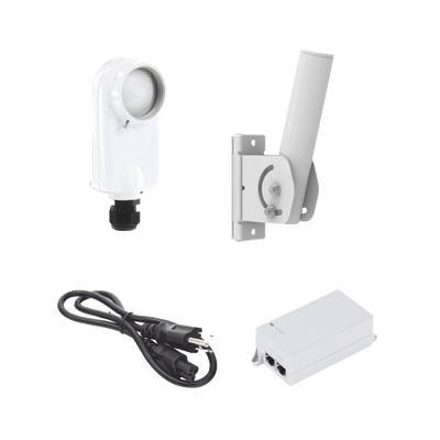 Kit de radio C5X, rango de frecuencia extendida (4.9 a 6.4 GHz), incluye inyector POE, cable de alimentación y montaje universal para tubo o poste