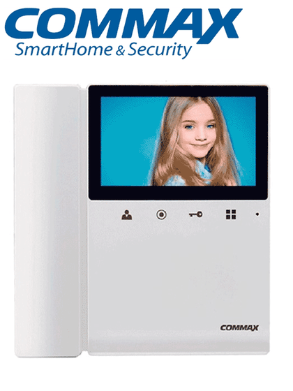 COMMAX CDV43K2 - Monitor para videoportero a color de 4.3 pulgadas con función de apertura de puerta, compatible con soluciones residenciales y departamentales, conexión a 4 hilos, frente de calle compatible modelo DRC40K HD3