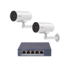 Kit de cámaras PoE Para Uso en Exterior / PoE Estandar Af / 2 piezas CS-H5/3MP/ 1 Pieza de Switch DS-3E1505P-EI/M / Vision Nocturna a Color / IP67 / Audio Bidireccional / Luz y Sirena / 4 Puertos 1000 Mbps PoE+ / 1 Puerto 1000 Mbps Uplink