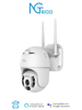 NGTECO NGC4200 - Cámara PT WiFi de 3MP con lente de 3.6mm, altavoz y micrófono integrados. Ofrece audio bidireccional y alcance IR de 20m. Utiliza compresión de vídeo H.265. Compatible con almacenamiento local y en la nube. Funciona con Alexa NG MCI2