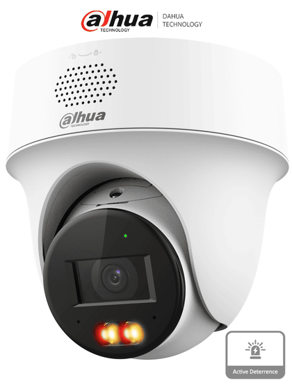 DAHUA IPC-PT1239H-PV-0280B - Cámara PT IP domo de 2 Megapixeles / Lente de 2.8 mm/ 30 Metros de Iluminación Dual Inteligente/ Audio dos vías/ Detección de humanos y vehículos/ Protección Perimetral/ Disuasión activa/ PoE/ IP66/LoNuevo