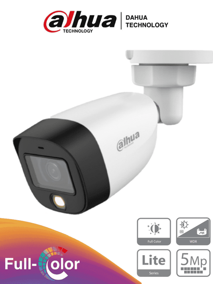 DAHUA HAC-HFW1509C-LED-28 - Cámara Bullet Full Color de 5 Megapixeles/ Lente de 2.8 mm/ 112 Grados de Apertura/ Leds para 20 Mts/ WDR de 120 dB/ Starlight/ IP67/ ProHDCVI FULLC 1CM MCI2 MCC