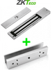 ZKTECO LM200LEDSU - Paquete de contrachapa magnética de 200 Kg a 12 VDC con señal NC que incluye soporte en U para colocación en puertas de vidrio