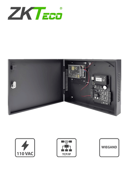 ZKTECO C3100PackageB - Control de Acceso Profesional para 1 Puerta / Gabinete y Fuente / Sin Biometría / Fácil Administración con Software ZKAccess 3.5
