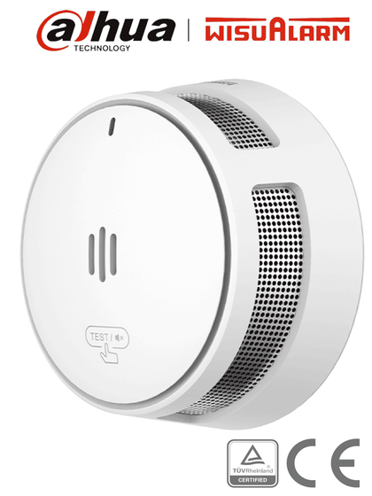 DAHUA WISUALARM DHI-HY-SA40A - Detector de Humo Standalone Autonomo, Sensor Fotoeléctrico, Sonido de Alarma de 85dB, Batería Sellada de hasta 10 años, Alarma Visual y Audible, Certificaciones TÜV and CE, LoNuevo Wisualarm MCI1 WR