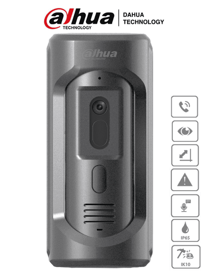 DAHUA VTO2101E-P-S2 - Frente de Calle para Videoportero IP/ Antivandalico IK10/ Funcion Independiente/ Metalico/ IP65/ Camara de 2 Megapixeles/ Soporta Mensajes de Video y Audio/ PoE 802.3 af/ Apertura de Puerta/ VDP