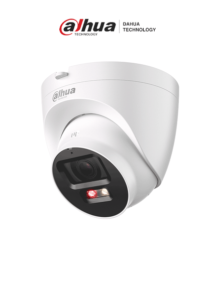 DAHUA IPC-HDW2549T-S-PV - Cámara Domo IP de 5 MP, 30 Mts de Iluminador Dual Inteligente/ Disuasión activa/ Lente 2.8mm/ SMD Plus/ Protección perimetral, Micrófono y Bocina integrados/Audio dos Vías/ IP67/ Ranura MicroSD LoNuevo MCI1 LDM ILD SED