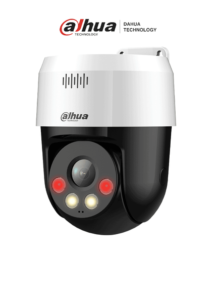 DAHUA DH-SD2A500NB-GNY-A-PV-0400 Cámara IP PT de 5MP / Full Color/ Disuasión activa/ Iluminador dual inteligente/ 30m de IR y luz visible/ audio bidireccional/ detección de humanos/ ranura MicroSD/ IP66 y PoE. LoNuevo