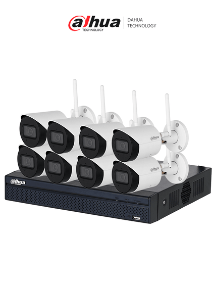 DAHUA BUNDLE IPC-HFW1430DS-SAW - Camara IP Bullet Wifi de 4 Megapixeles/ Lente de 2.8mm/ 90 Grados de Apertura/ H.265+/ IR de 30 Metros/ Microfono Integrado/ Ranura para MicroSD/ Metalica/IP67/ DWDR/Videoanaliticos con SMD/+NVR1108HS-W-S2-CE DHWifi BUD