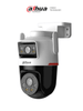 Dahua DH-IPC-PTS2349B3-SW-E2-PV-Cámara IP PT Wifi Dual de 6 MP,2 Lentes de 3MPFijo y PT,WizColor/ Detección inteligente de doble canal/Luz cálida de 40m, Microfono y Altavoz Integrados/IA/Autotracking/Disuación activa/Ranura MicroSD/IP66