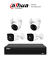 DAHUA KIT NVR1104HS-P-S3/H - NVR de 8 Megapixeles/ 4k/ 4 Canales IP/ 4 puertos PoE/ Smart H.265+/ Rendimiento de 80 mbps/ Salida de Video HDMI&VGA/ 1 Bahía de Disco Duro de Hasta 8TB + 2 IPC-B1E20 Bullet de 2 MP + 2 IPC-T1E20 Domo de 2 MP/