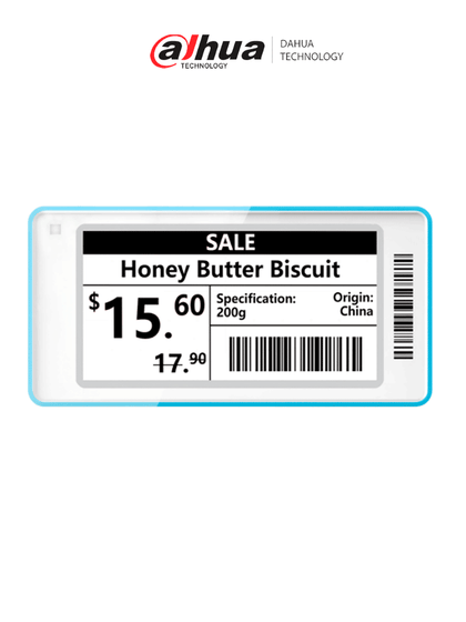 DAHUA DHI-ESL-E026C-NF - Etiqueta Electrónica ESL de 2.6 / Recomendada para aplicaciones de bajas temperaturas -25 a 25°C / Bluetooth 5.1 / Indicador LED / Blanco y negro / Baterías reemplazables / Tinta electrónica de 104 x 212 / Cobertura: 25-30m