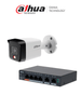DAHUA DH-CS4006-4ET2ET-60 - 1 Switch PoE de 6 Puertos Administrable con 4 PoE y 2 uplink/65 W PoE/ DoLynk Care + 1 IPC-HFW1839TC-A-IL Cámara IP Bullet 4k/Iluminador Dual/ Lente de 2.8 mm/ 110°/ Micrófono/IR de 30m/ IP67/PoE/