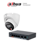 DAHUA DH-CS4006-4ET2ET-60 - 1 Switch PoE de 6 Puertos Administrable con 4 PoE y 2 uplink/ 65 W PoE/ DoLynk Care/ DH-IPC-HDW1839TP-A-IL-0280B-S6 1 Cámara IP Domo de 8MP/ 2.8 mm/ 105°/ iluminador dual/ micrófono/IR de 30m/H.265/PoE/IP67/