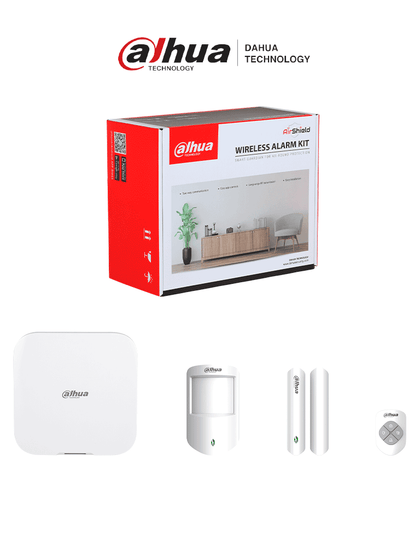 DAHUA ART-ARC3800H-03-W2 -Kit de Alarma Inalámbrico Hub2, WiFi y Ethernet, incluye panel de alarma Hub2, Soporta audio 2 vías, incluye sensor de movimiento, contacto magnético y control remoto, hasta 8 cámaras IP, audio 2 vías,64 PIR CamsLoNuevo AHU AD
