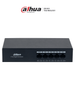 DAHUA DH-PFS3005-4GT-36 - Switch con 4 puertos Gigabit PoE y 1 puerto Uplink RJ45 10/100/1000 Mbps. Ofrece protección contra descargas eléctricas, ideal para alimentar dispositivos IP. Incluye fuente de Poder. Anivdahua2 SWDA
