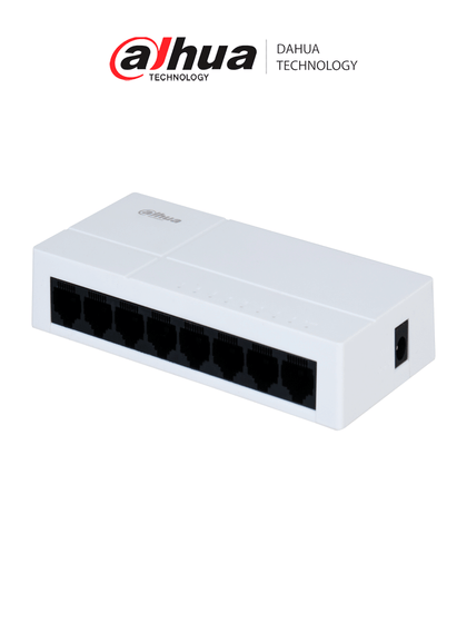 DAHUA DH-PFS3008-8GT-L-V2 - Switch para Escritorio 8 Puertos/ Gigabit Ethernet/ 10/100/1000/ Diseño Compacto/ Capa 2/ switching 16 Gbps/ Velocidad de Reenvio de paquetes11.9 Mbps/ Blanco/ SwitchDpxv