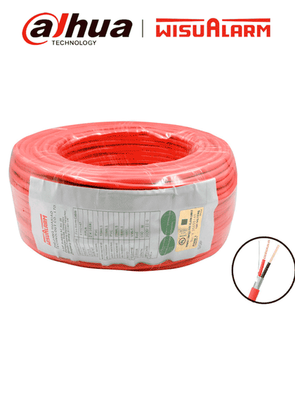 DAHUA WISUALARM 2X18AWG - Bobina de 305 Metros de Cable Blindado para Alarma de Incendio/ 2x18A AWG/ Listado UL/ retardante de flama UL105°C/ 2 Hilos Calibre 18/ Grado Ignífugo VW-1/ LoNuevo Wisualarm MCI1 IWIS