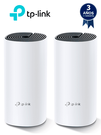 TP-LINK DECO M4 2-Pack - Kit de 2 routers inalámbricos MESH para interior y hogar de doble banda Wi-Fi 5 AC1200 Mbps, con 2 puertos Gigabit WAN/LAN, 2 antenas internas y administración mediante la app Deco iOS, Android. 2 piezas TP9